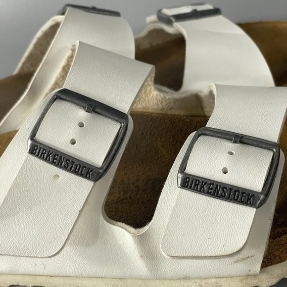Birkenstock White Leather Arizona Birko-Flor, Size 40 main image 5
